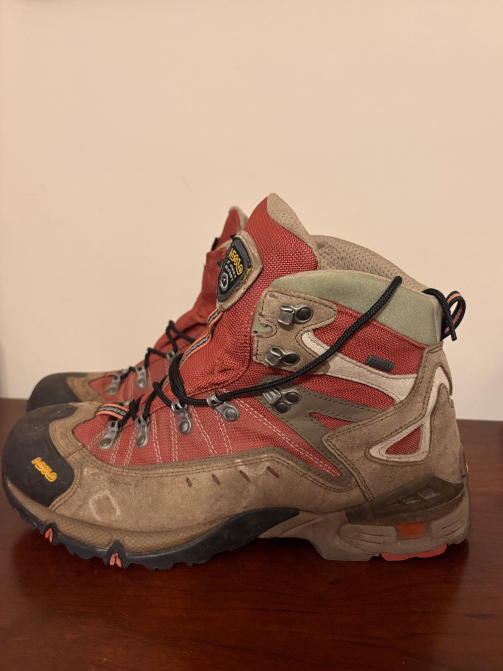 Asolo Rust Red and Tan Trail Hiking Boots